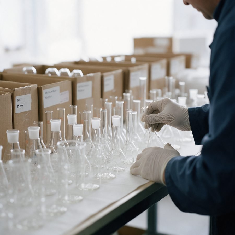 Contrôle de la verrerie borosilicate avant livraison